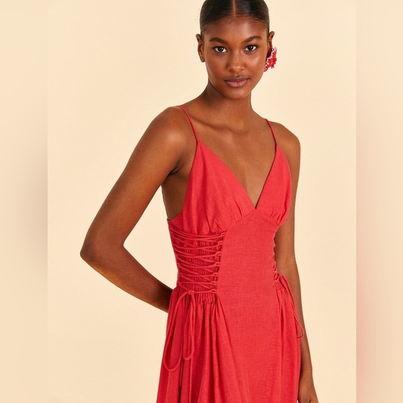 Farm Rio Elegant Red Maxi Dress - Picture 5 of 10